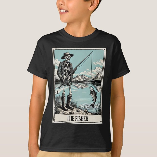 Camiseta Cartão De Tarô Para Pescadores De Pesca (Frente)