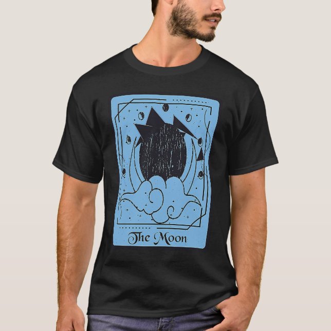 Camiseta Cartão de Tarot A Lua Cartões Místicos Piada Lua O (Frente)