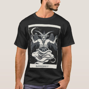 Camiseta Cartão de Tarot Baphomet Satanista Oculista Gótico