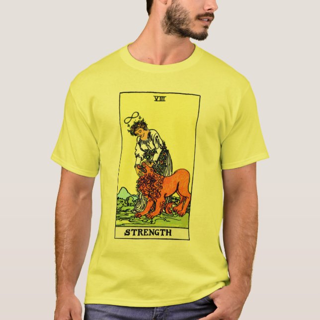 Camiseta Cartão de Tarot da força (Frente)