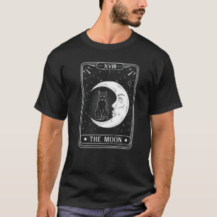Camiseta Cartão de Tarot da Lua Gráfico de Lua Crescente e