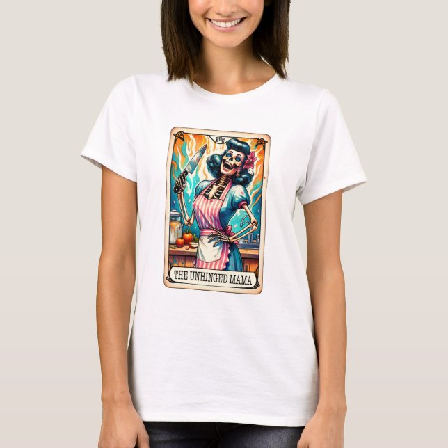 Camiseta Cartão de Tarot da Mamãe Descontrolada (Frente)