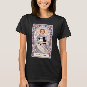 Camiseta Cartão de Tarot da Senhora dos Gatos Bruxa Mãe Fel