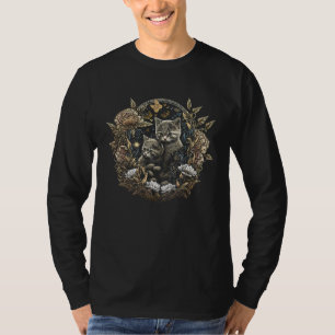 Camiseta Cartão de Tarot de Gato Goth Emo Oculto Astrologia