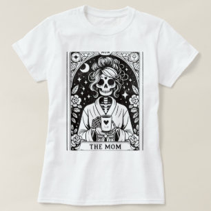 Camiseta Cartão de Tarot Esqueleto de Mãe Cansada