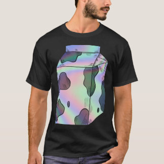 Camiseta cartão holográfico de leite
