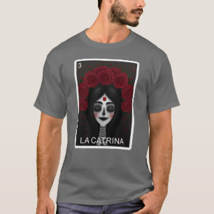 Camiseta Cartão La Catrina Dia do Morto Placa De Loteria Me