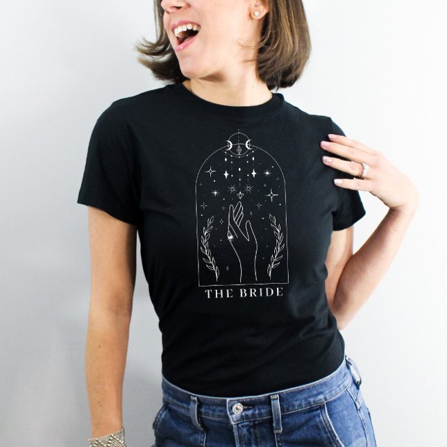 Camiseta Cartão Místico de Tarot Festa de Solteira A Noiva (The Bride T-shirt Mystical Tarot Card Bachelorette Party Matching Shirts)
