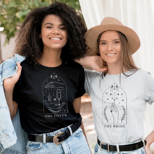 Camiseta Cartão Místico do Tarot Festa de Solteira The Cove (The Bride and The Coven Mystical Tarot Card Bachelorette Party Matching T-shirts)