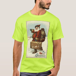 Camiseta Cartão postal de Suitcase Santa Clause