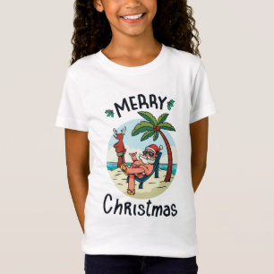 Camiseta Cartão-postal prateado de Natal em julho