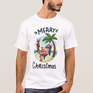 Camiseta Cartão-postal prateado de Natal em julho