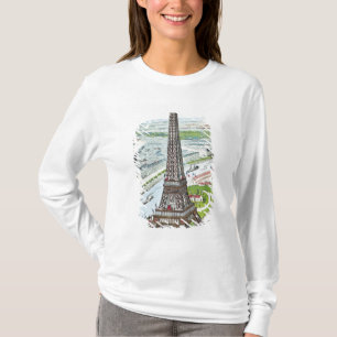 Camiseta Cartão que descreve a torre Eiffel