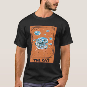 Camiseta Cartão Tarot Astronauta de Gato Cartas Místicas Oc