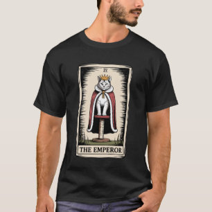 Camiseta Cartão Tarot de Gato O Imperador Tre Trecho de Arr