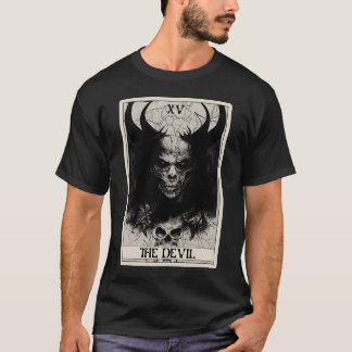 Camiseta Cartão Tarot do Demônio do Horror Escuro Oculto