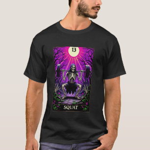 Camiseta Cartão Tarot Engraçado Agachamento Ginásio Oculto