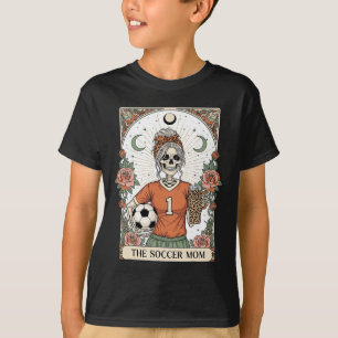 Camiseta Cartão Tarot Esqueleto da Mãe de Futebol Mãe de Fu