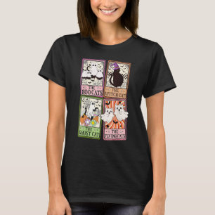 Camiseta Cartão Tarot Gato Preto Halloween Retro Groovy Hal