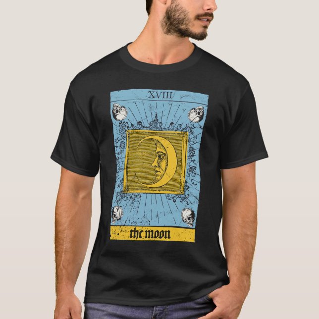Camiseta Cartão Tarot Occulto para o Baphomet para a Lua Gó (Frente)