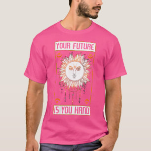 Camiseta Cartão Tarot para Mulheres - Lua Mística Escrita O