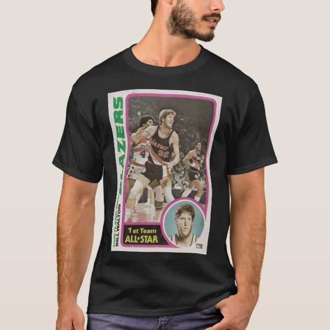 Camiseta Cartão Topps Bill Walton [Vintage Distressed] Envi (Frente)