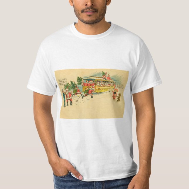 Camiseta cartão tradicional de natal vintage (Frente)