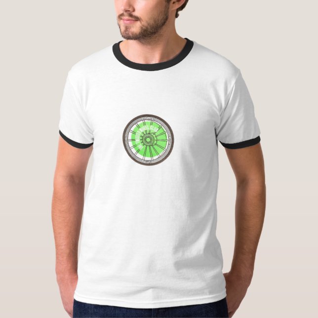 Camiseta Cartão verde torcido da roda (Frente)
