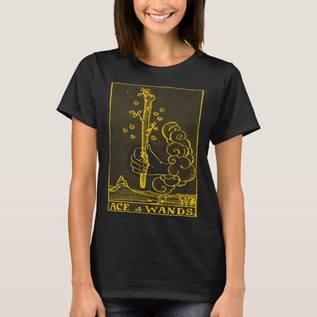 CAMISETA CARTÃO VINTAGE TAROT ACE OF WANDS (Frente)