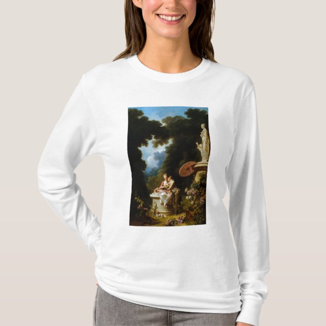 Camiseta Cartas de amor por Jean Honore Fragonard (Frente)