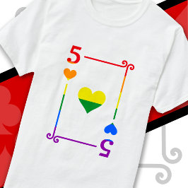 Camiseta Cartas de Baralho da Bandeira do Orgulho LGBTQ Cin
