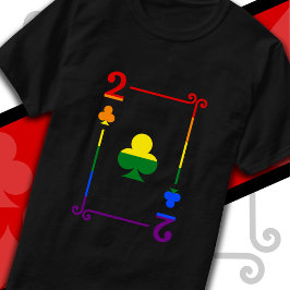 Camiseta Cartas de Baralho da Bandeira do Orgulho LGBTQ Doi