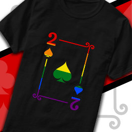 Camiseta Cartas de Baralho da Bandeira LGBTQ Pride Dois de 