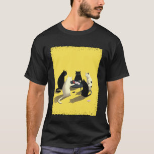 Camiseta Cartas de Baralho Pop Art Jogos de Azar Gatos Joga