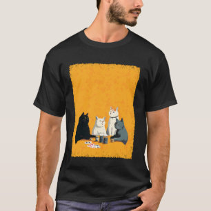 Camiseta Cartas de Baralho Pop Art Jogos de Azar Gatos Joga