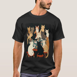 Camiseta Cartas de Baralho Pop Arte Jogos de Azar Gatos Jog