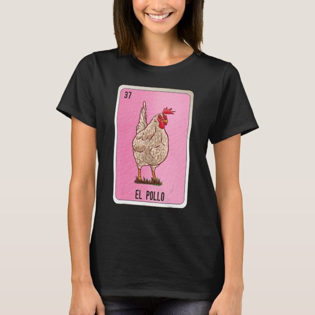 Camiseta Cartas de Bingo da Loteria do El Pollo Mexicano Sl (Frente)