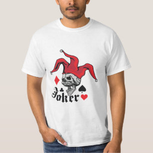 Camiseta Cartas de Jogar Crânio do Coringa Gótico Gráfico