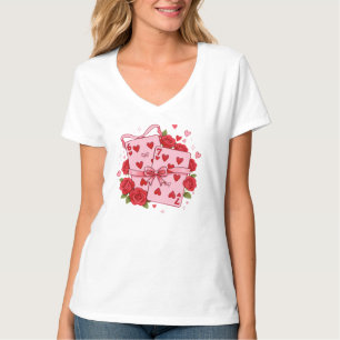 Camiseta Cartas de Jogar Vintage Corações Namorados Coquett