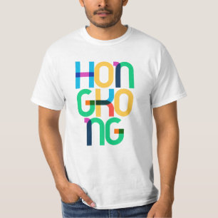 Camiseta Cartas de Pop de Arte de Hong Kong China