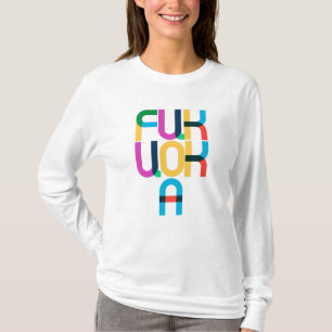 Camiseta Cartas de Pop de Arte Fukuoka no Japão