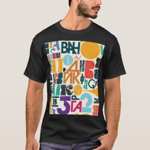 Camiseta Cartas desenhadas à mão: design de vintage sem cos