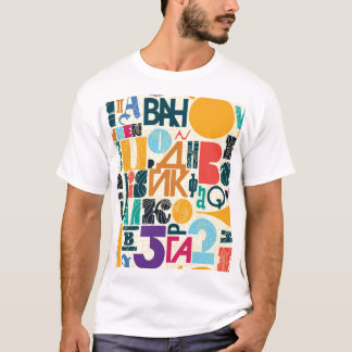 Camiseta Cartas desenhadas à mão: design de vintage sem cos