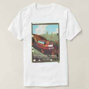 Camiseta Cartaz BRITÂNICO do viagem do canal do túnel de