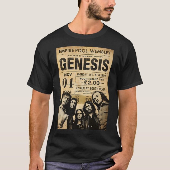 Camiseta cartaz clássico da banda Genesis (Frente)