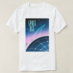 Camiseta cartaz da corrida espacial dos anos 80