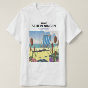 Camiseta cartaz da praia de Scheveningen Holanda
