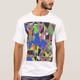 Camiseta Cartaz de Anti-Design Caótico Resumo Sobreposto