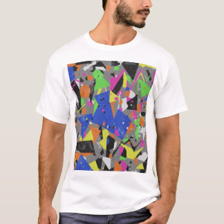 Camiseta Cartaz de Anti-Design Caótico | Resumo Sobreposto