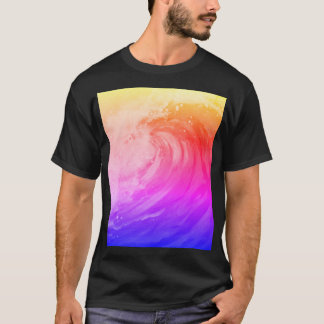 Camiseta cartaz de arco-íris brilhante representando uma on